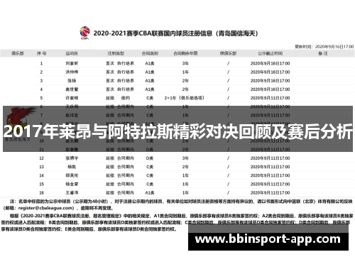 2017年莱昂与阿特拉斯精彩对决回顾及赛后分析